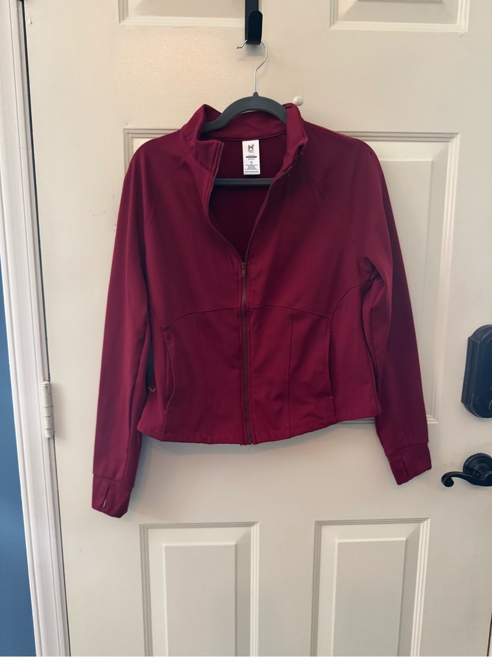 Women's Wine Red Zip-Front Active Jacket